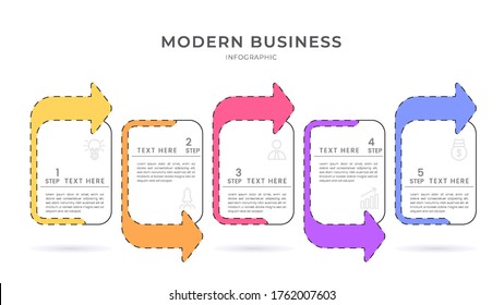 flat style Infographic design organization chart process template with editable text