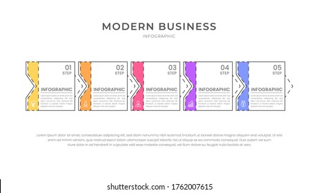estilo plano Plantilla de proceso de organigrama de diseño infográfico con texto editable