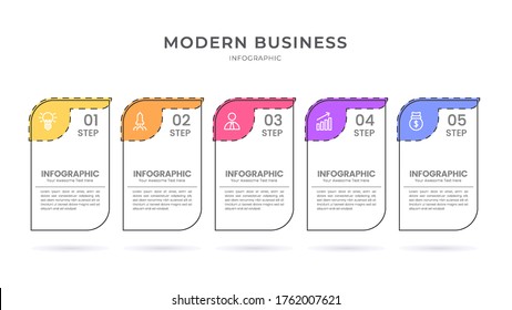 estilo plano Plantilla de proceso de organigrama de diseño infográfico con texto editable