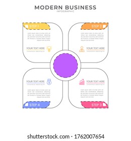 flat style Infographic design organization chart process template with editable text