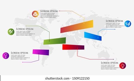 Flat style infographic options template. 
Modern concept design template with 5 options, steps or parts.
