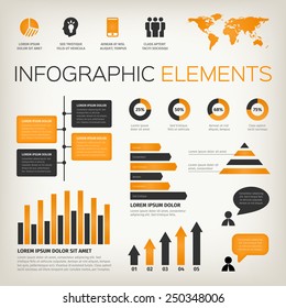 Flat style infographic vector illustration concept. World map and icons.