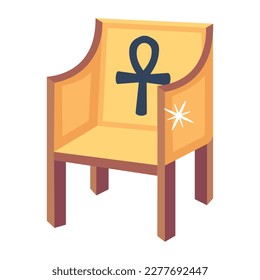 Flat style ion of an egyptian chair 