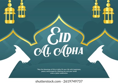 Flat style for islamic eid al adha template design vector