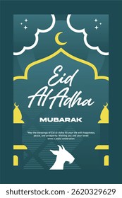 Flat style for islamic eid al adha template design vector