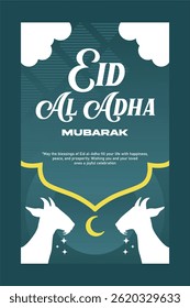 Flat style for islamic eid al adha template design vector
