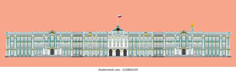 flat style isolate vector of hermitage museum,landmark of st.petersburg Russia illustration,vector element 