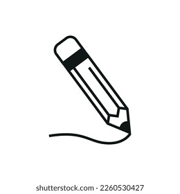 Flat style isolated pencil icon.
