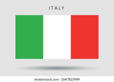 Flat style Italy flag icon. Isolated on white background.