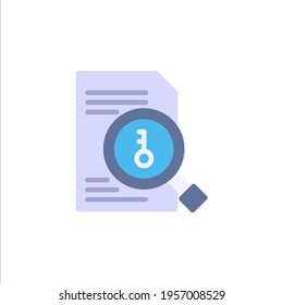 Flatstyle Keyword Research Icon. Vektorsymbol-Illustration
