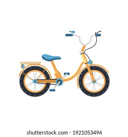 Flat style kids bike with extra wheels and basket