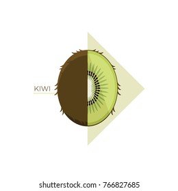 Flat style kiwi fruit icon