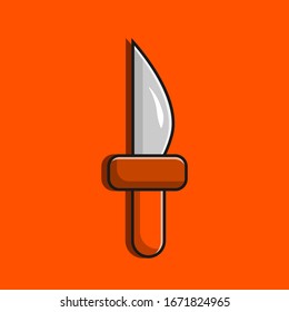 Flat style knife icon. Knife for hunting, fishing. Dagger, flat. Vector.