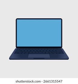 Flat Style Laptop Vector Illustration