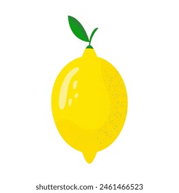 Icono de fruta de limón de estilo plano aislado sobre fondo blanco. Elemento de diseño de alimentos saludables, etiqueta del producto. Ilustración vectorial 