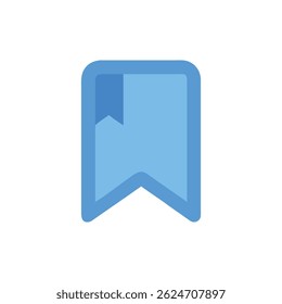 Flat style light blue bookmark icon on a White Background. Modern and simple graphic element for web design.