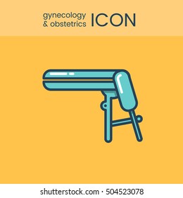 Flat style and linear design icons of gynecology and obstetrics concept. Logotype, sign and icon for print design, web, landing page and infographic.