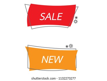 Flat Style linear promotion ribbon shaped banner  scroll  price tag  sticker  badge  poster.For business Trading. Vector illustration EPS10.