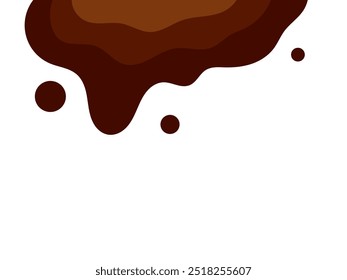 flat style liquid dark chocolate