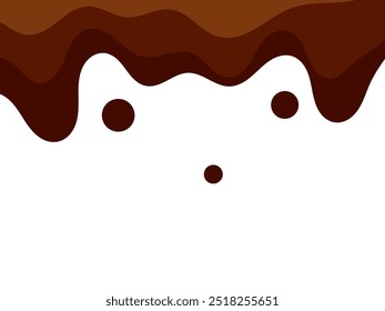 flat style liquid dark chocolate