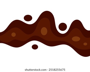 chocolate escuro líquido de estilo plano