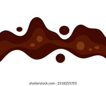 chocolate escuro líquido de estilo plano