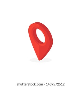 flat style location icon in isometric, vector