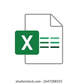 Flat style logo icon for XLS file