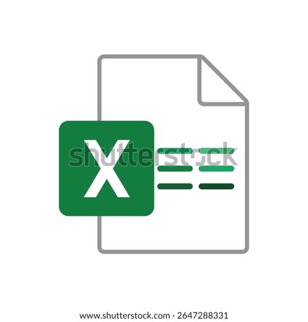 Flat style logo icon for XLS file
