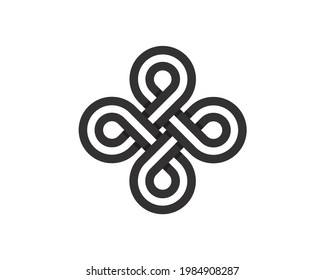 flat style logo of multiline clover loop 