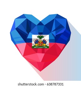 Flat style logo symbol of love Haiti.