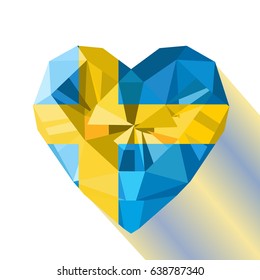 Flat style logo symbol of love Sweden.