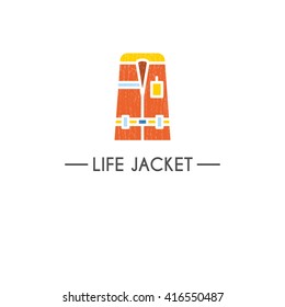 Flat style logotype template with life jacket emblems. Isolated on background. Logo for your business. Isolated on background.