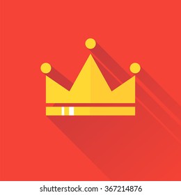 flat style with long shadow. diadem logo. Vip club logo.