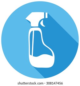 Flat style with long shadows, spray detergent vector icon illustration.