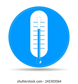 Flat style with long shadows, thermometer vector icon illustration