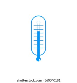 Flat style with long shadows, thermometer vector icon illustration