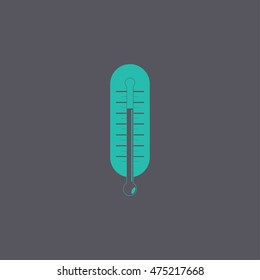 Flat style with long shadows, thermometer vector icon illustration