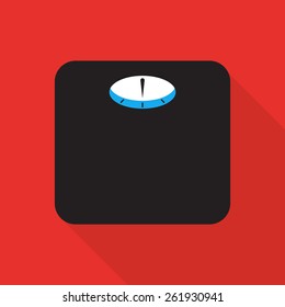 Flat style with long shadows, weight scale vector icon illustration.