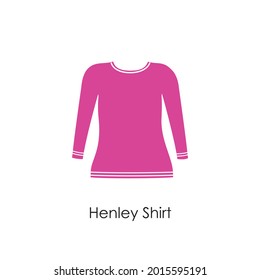 Flat Style long-sleeve shirt Vector illustartion. Cartoon style simple pink tunic vector icon isolated on white background. Modern Trendy Simple long sleeved blouse for women. Clothes Symbol icon