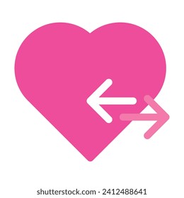 flat style love icon for valentine day isolated on white background