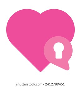 flat style love icon for valentine day isolated on white background