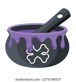 Flat style magic witch potion flat icon 