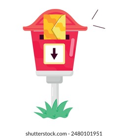 Flat Style Mail Service Stickers
