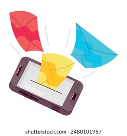 Flat Style Mail Service Stickers