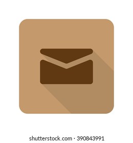 Flat style Mail web app icon on light brown background
