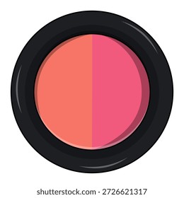 Flache Stil Make-up Blush zweifarbig kompakte Case-Illustration