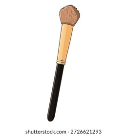 Cepillo de maquillaje de estilo plano para aplicar la ilustración de cosméticos en polvo