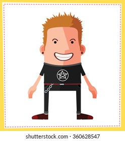 flat style male avatar character design
