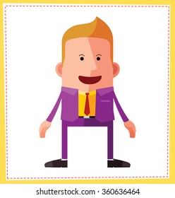 flat style male avatar character design